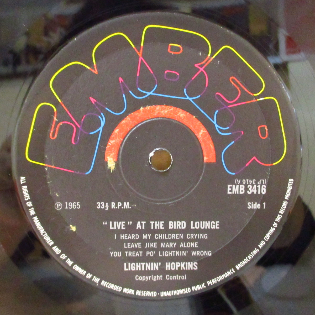 LIGHTNIN' HOPKINS (ライトニン・ホプキンス) - Live At The Bird Lounge (UK 60's Reissue LP/CFS)