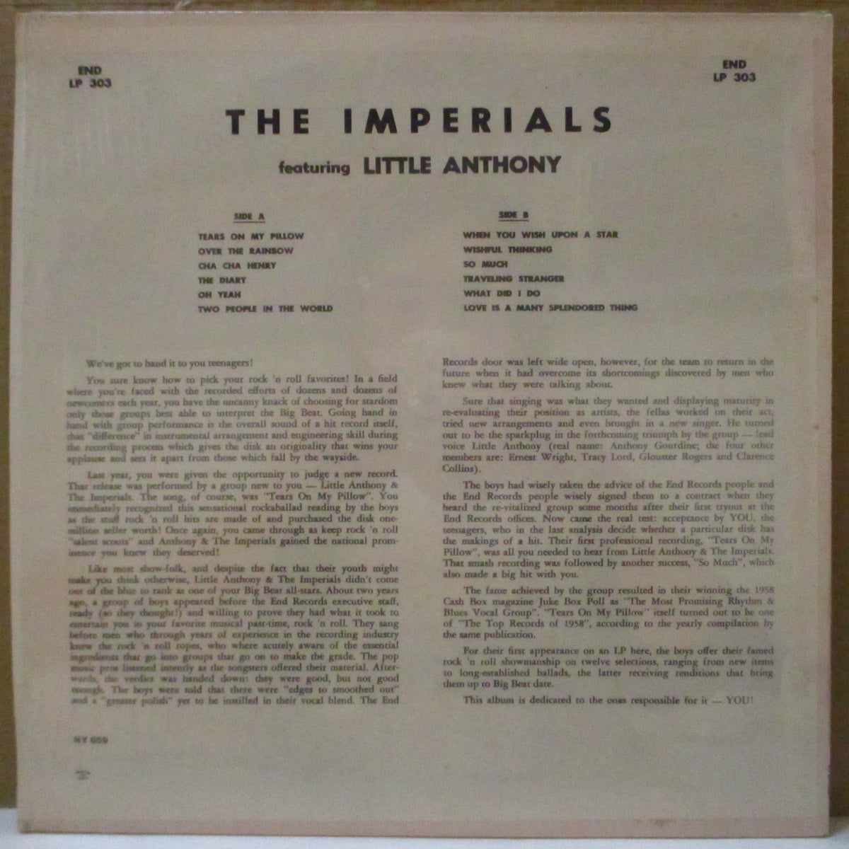 LITTLE ANTHONY & THE IMPERIALS (リトル・アンソニー & ザ・インペリアルズ) - We Are The Imperials (US 70's End Reissue Flexi Vinyl Stereo LP)