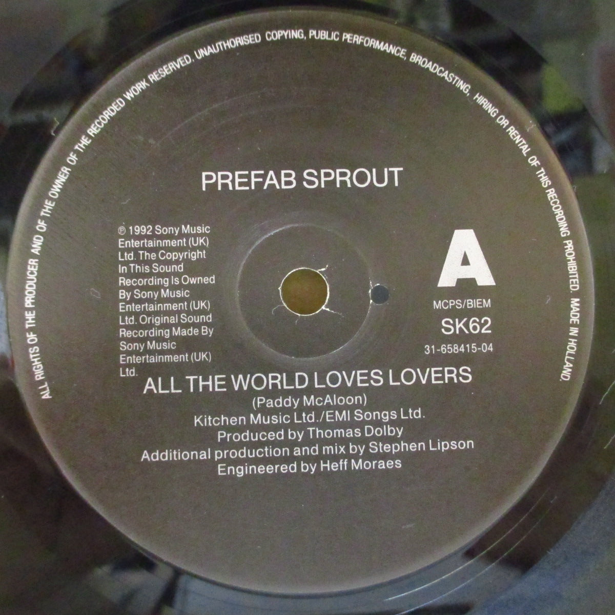 PREFAB SPROUT (プリファブ・スプラウト) - All The World Loves Lovers (UK オリジナル 7"+PS)