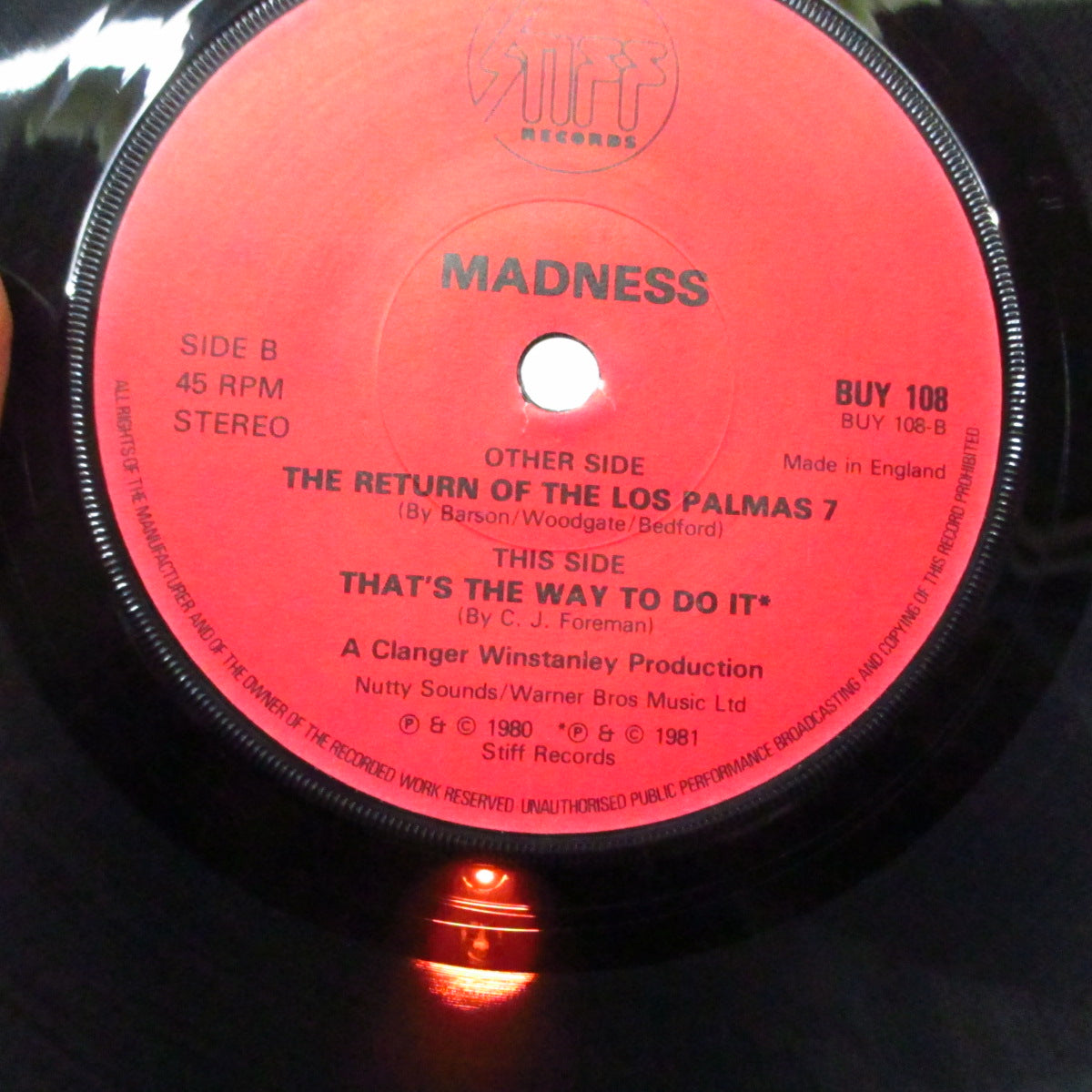 MADNESS (マッドネス) - The Return Of The Los Palmos 7 (UK オリジナル 「漫画/赤ラベ・赤盤 」7"+漫画ジャケ/B面エンドレスVer)