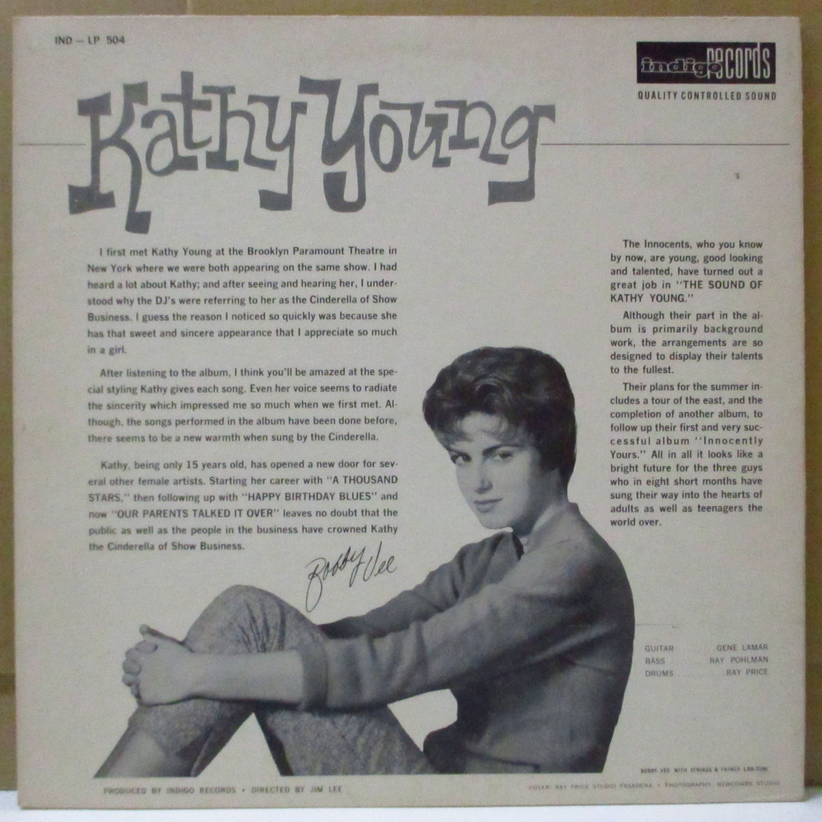 KATHY YOUNG (& THE INNOCENTS) (キャシー・ヤング (&ジ・イノセンツ)) - The Sound Of Kathy Young (US Orig.Mono LP)