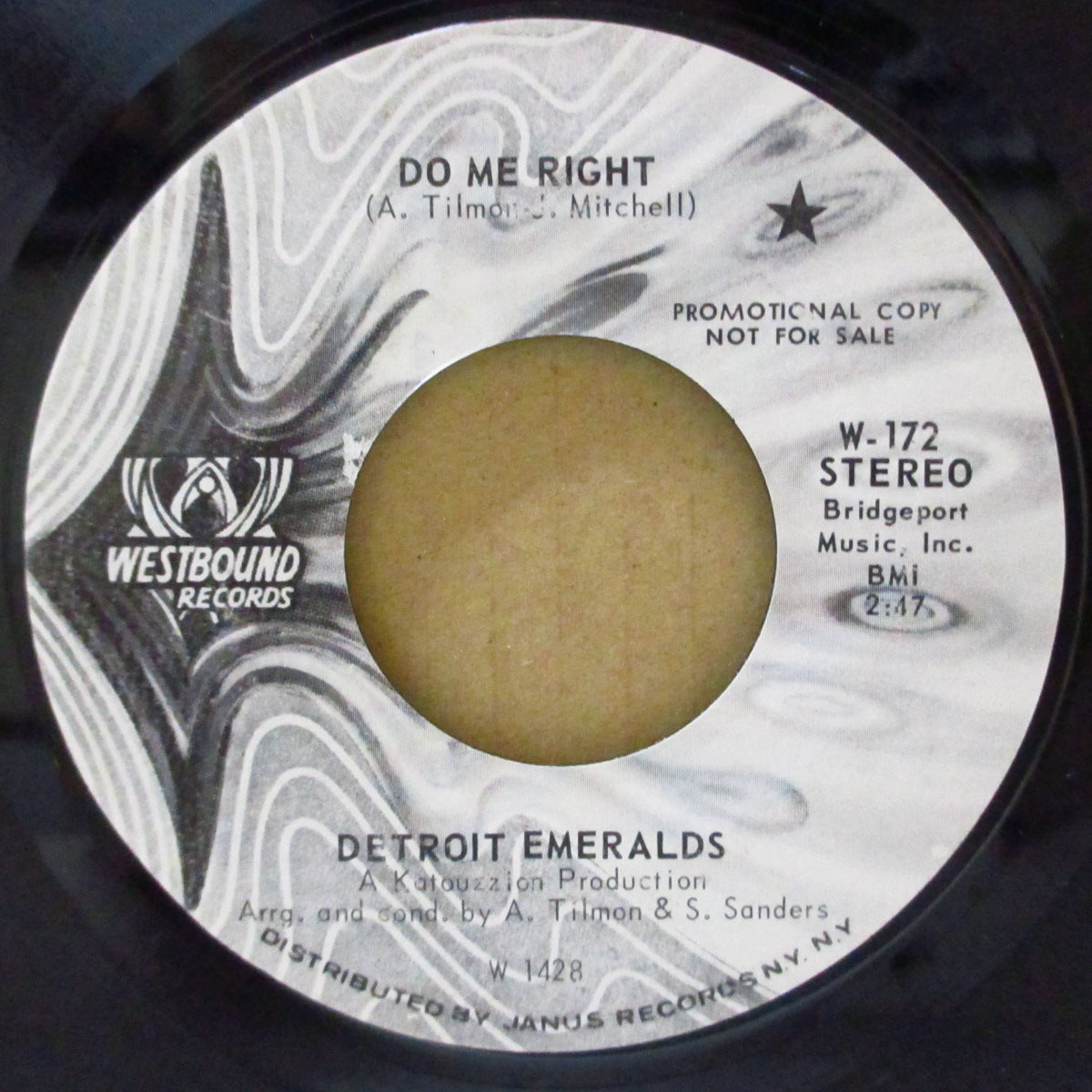 DETROIT EMERALDS (デトロイト・エメラルズ) - Do Me Right (US Promo Stereo 7"+CS)