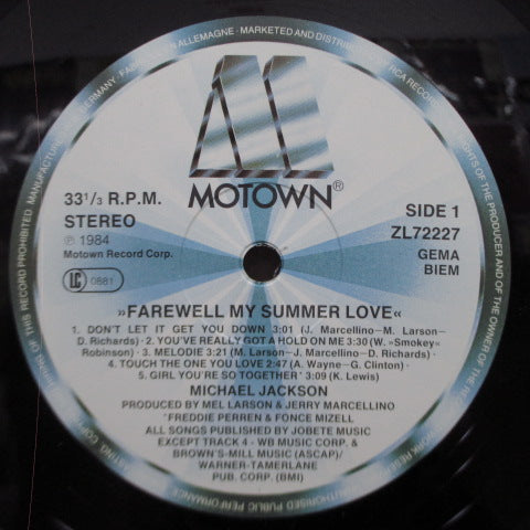 MICHAEL JACKSON (マイケル・ジャクソン) - Farewell My Summer Love (UK/EU Orig.LP+Poster)