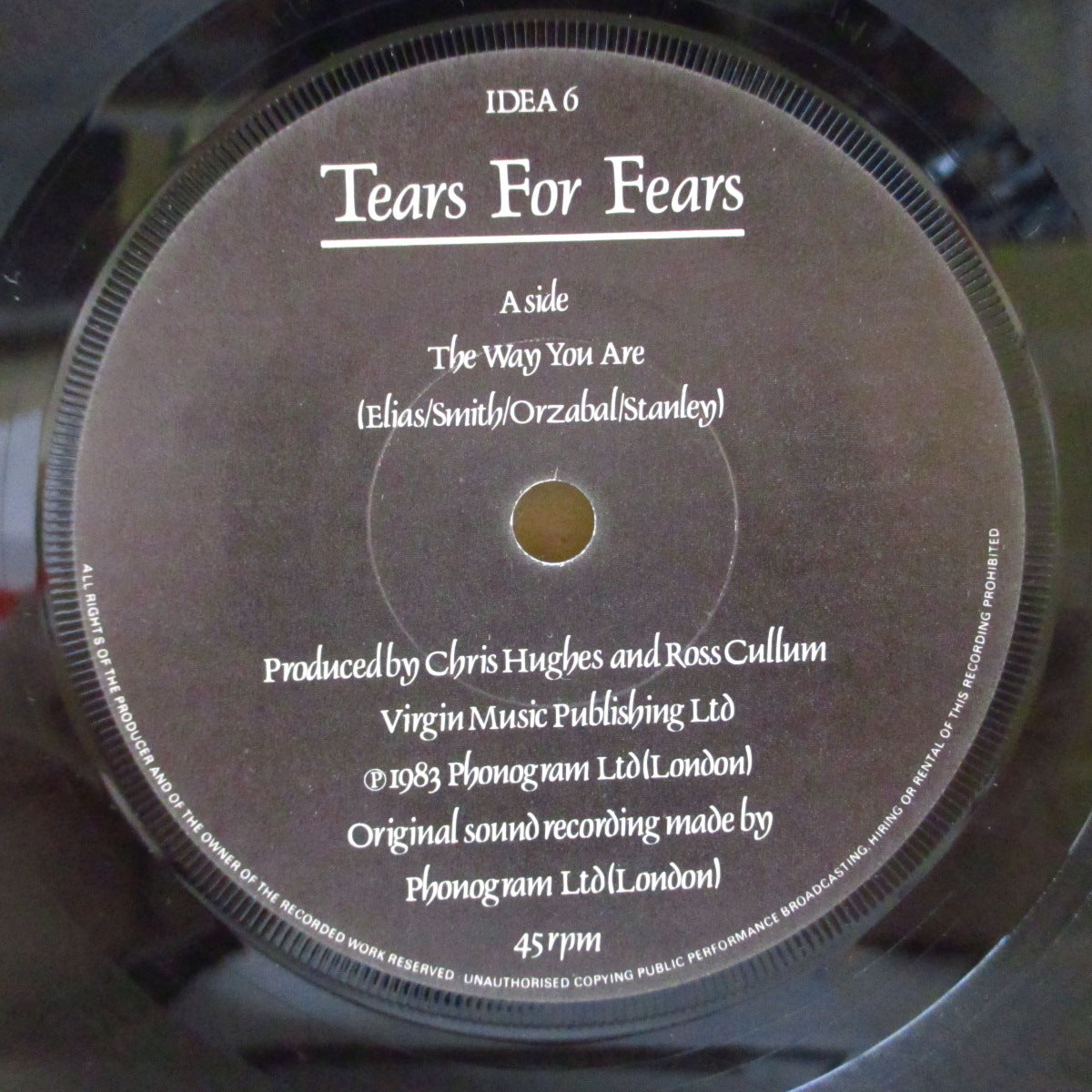 TEARS FOR FEARS (ティアーズ・フォー・フィアーズ) - The Way You Are (UK オリジナル「ペーパーラベ」 7"+PS)