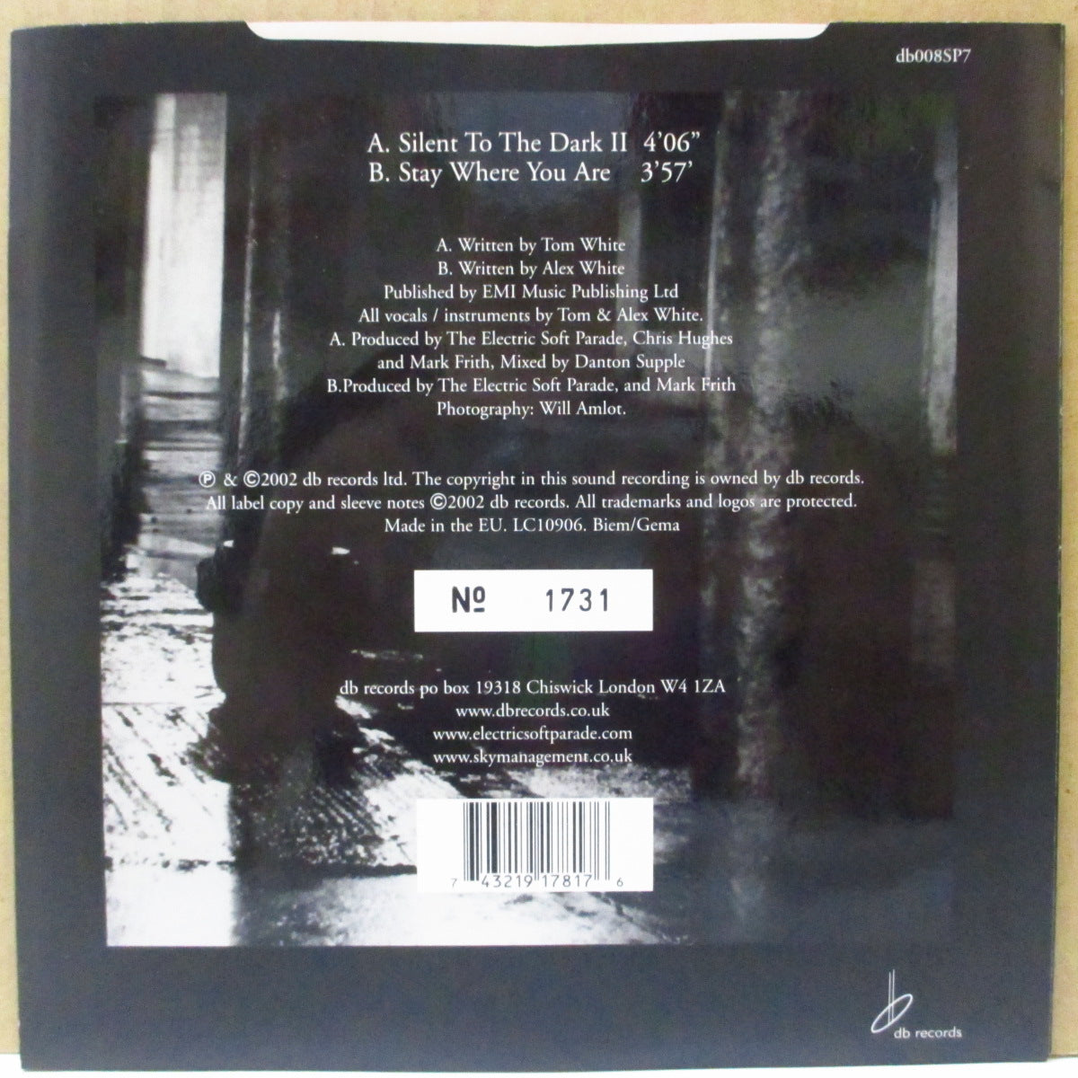 ELECTRIC SOFT PARADE, THE (ジ・エレクトリック・ソフト・パレード) - Silent To The Dark II (UK Limited Blue Vinyl 7"/Numbred PS)