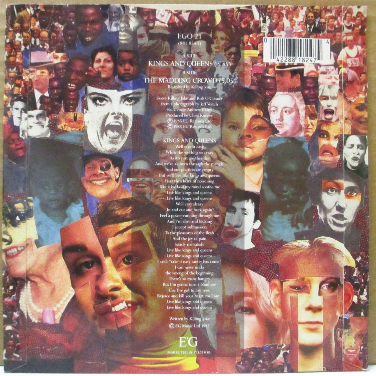 KILLING JOKE (キリング・ジョーク) - Kings And Queens (UK オリジナル 7インチ+光沢固紙折り返しジャケ)