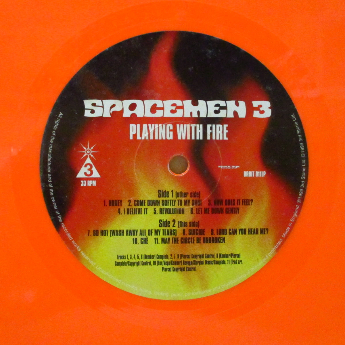 SPACEMEN 3 (スペースメン3) - Playing With Fire (UK '99 限定100枚直通販のみの再発<蛍光オレンジヴァイナル>2xLP+見開きジャケ)