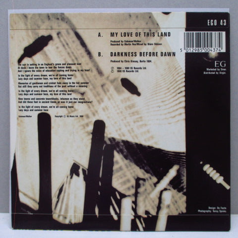 KILLING JOKE - My Love Of This Land (UK Orig.7")