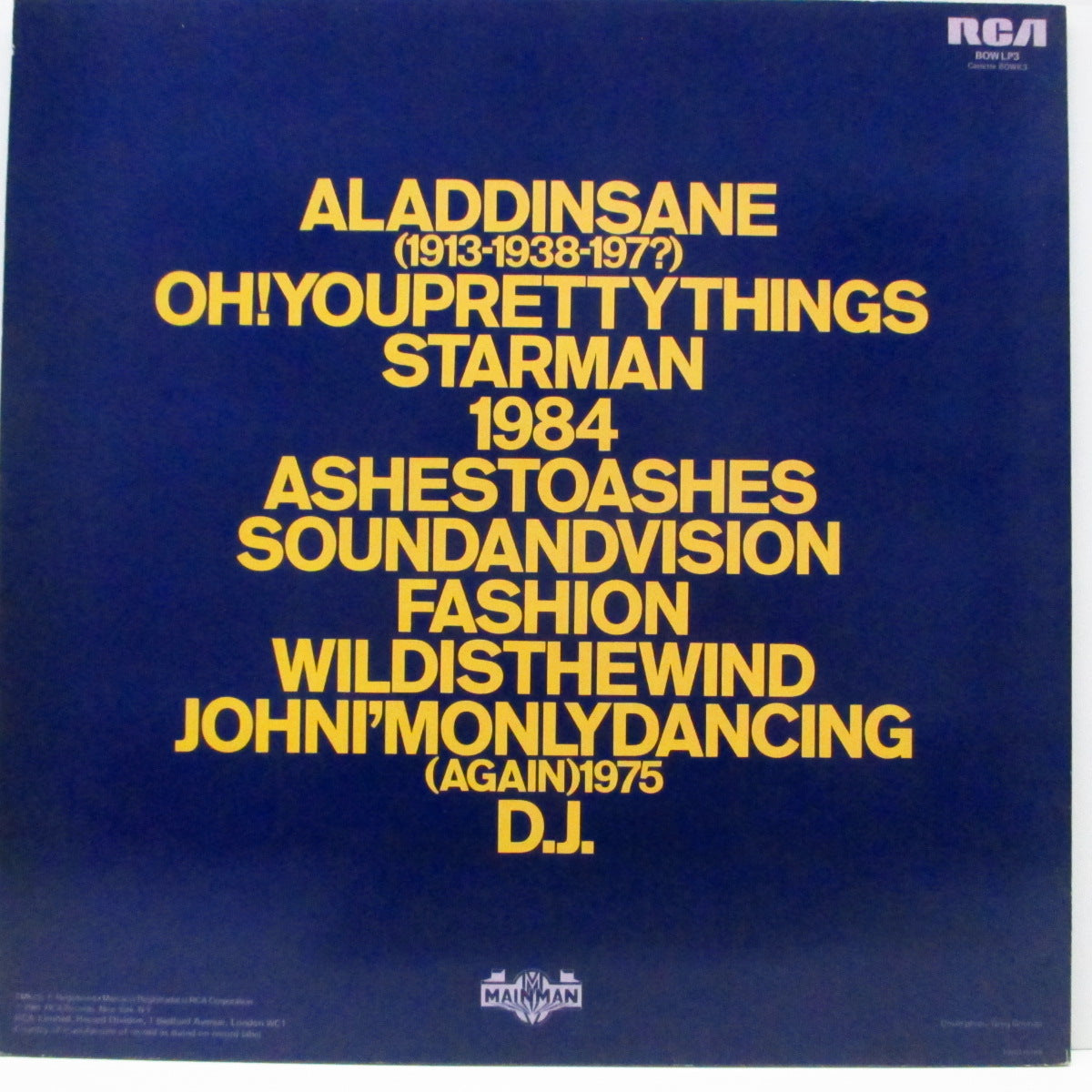 DAVID BOWIE (デヴィッド・ボウイ) - Changestwobowie (UK オリジナル LP+インナー)