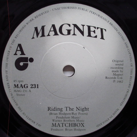 MATCHBOX (マッチボックス) - Riding The Night (UK オリジナル 7"+PS)