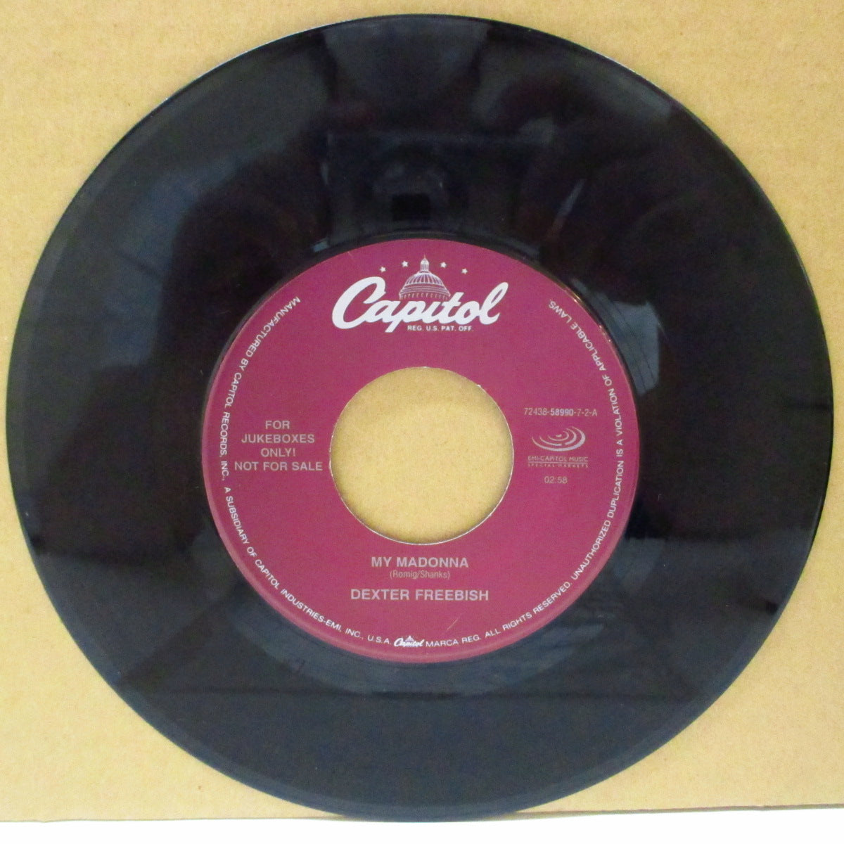 DEXTER FREEBISH (デクスター・フリービッシュ) - My Madonna (US Orig.Jukebox 7")