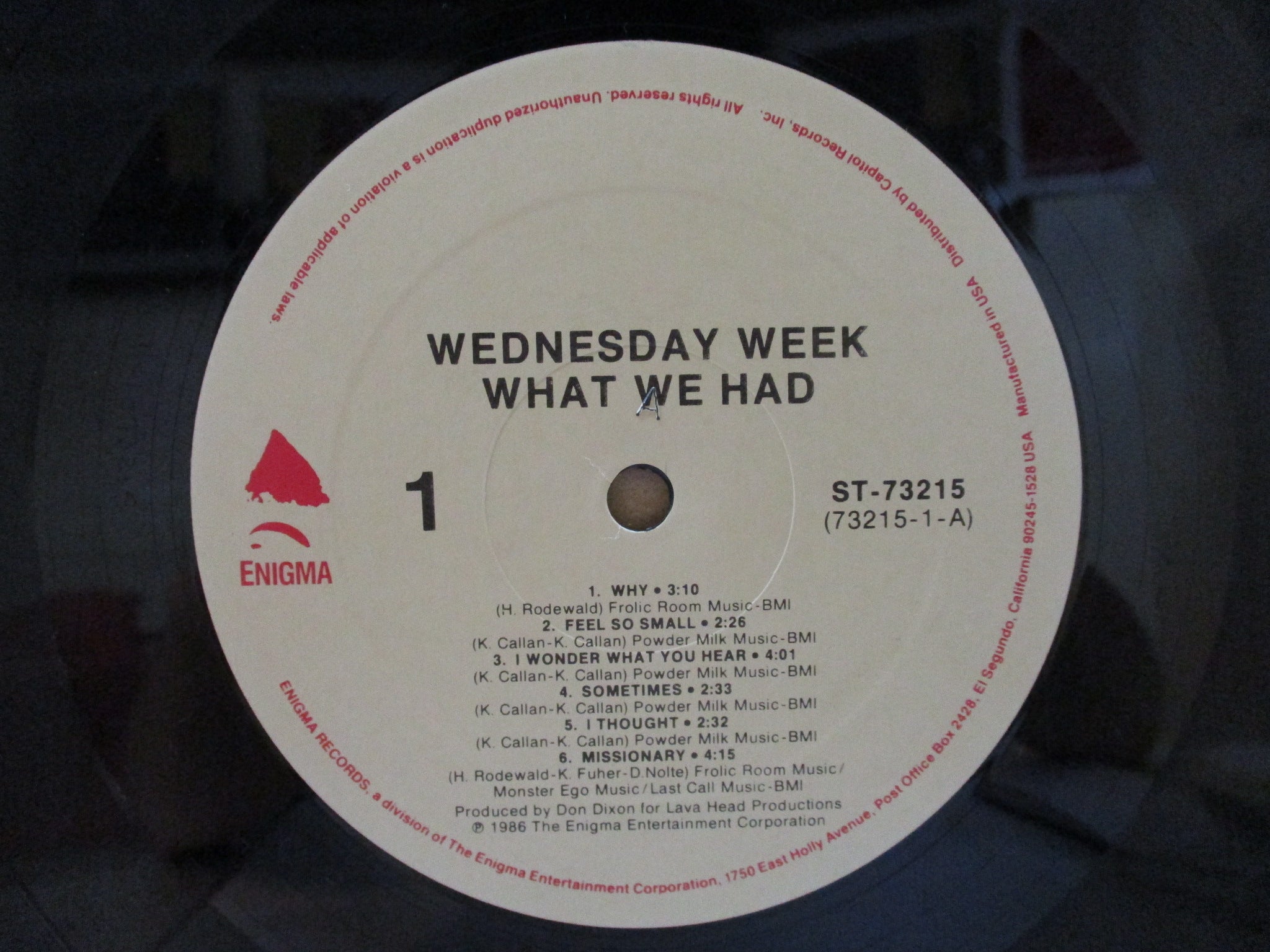 WEDNESDAY WEEK (ウェンズデイ・ウィーク) - What We Had (US Orig.LP)