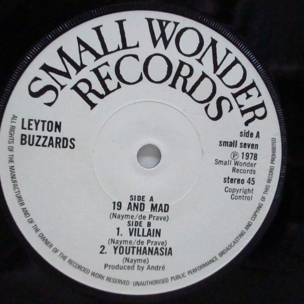 LEYTON BUZZARDS - 19 & Mad (UK Orig.7")