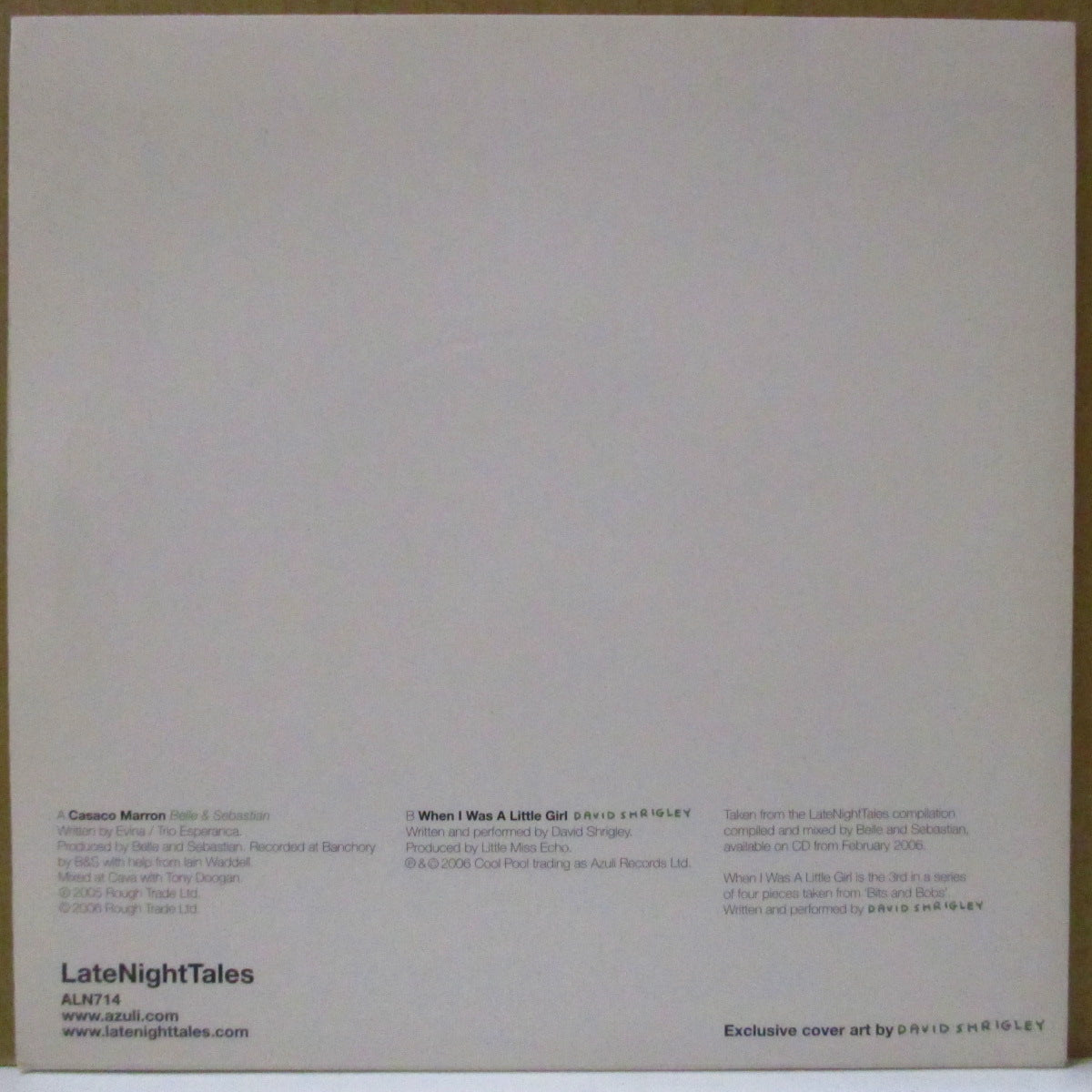 BELLE & SEBASTIAN / DAVID SHRIGLEY (ベル・アンド・セバスチャン / デヴィッド・シュリグリー) - Casaco Marron (UK 1,000枚限定 7"+PS)