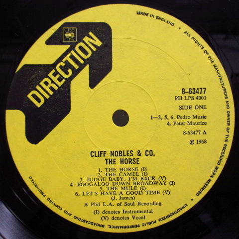 CLIFF NOBLES & Co. (クリフ・ノーブルズ) - The Horse (UK Orig.Mono LP/CS)