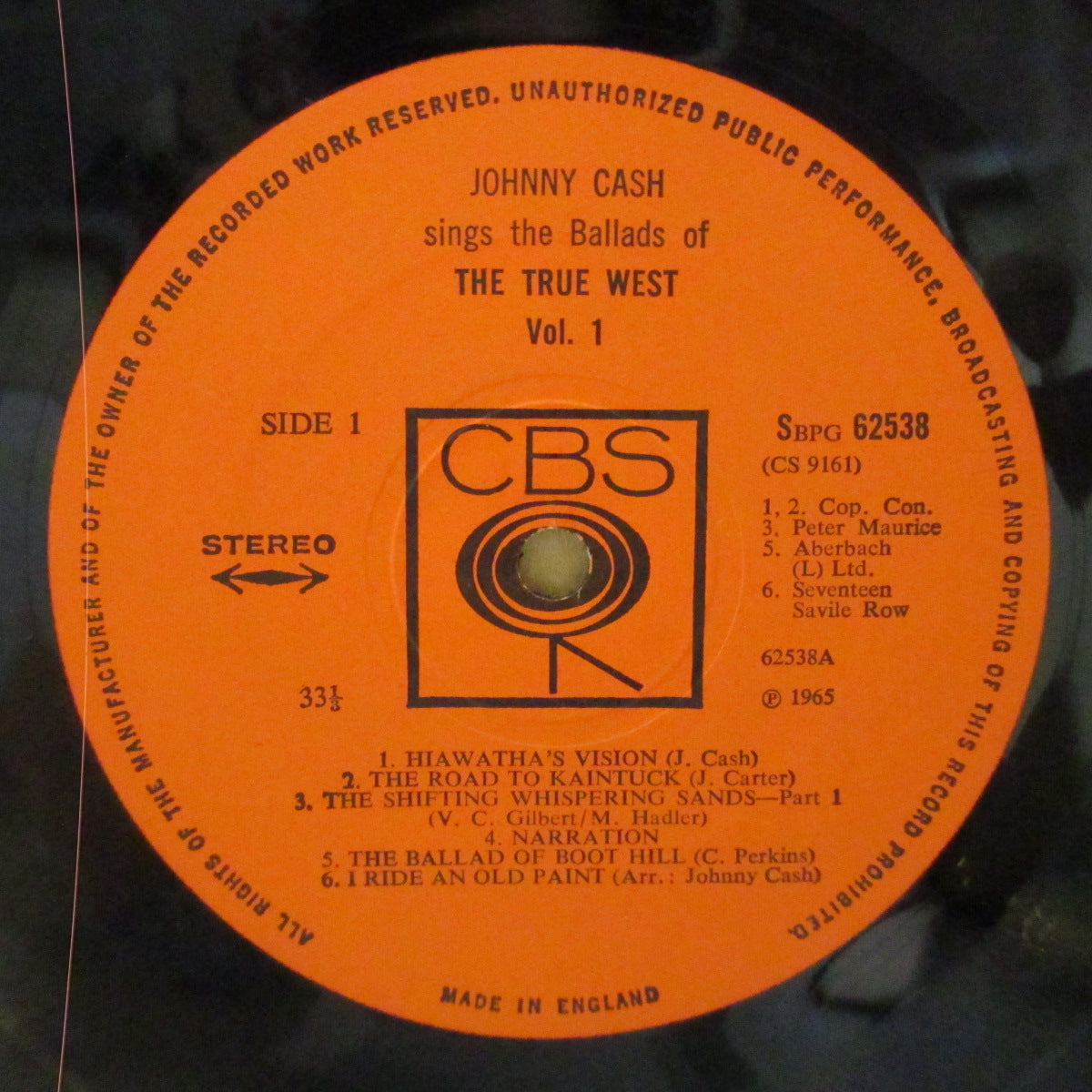 JOHNNY CASH (ジョニー・キャッシュ) - Sings The Ballads Of The True West Vol.1 (UK Orig.Stereo LP/CS)