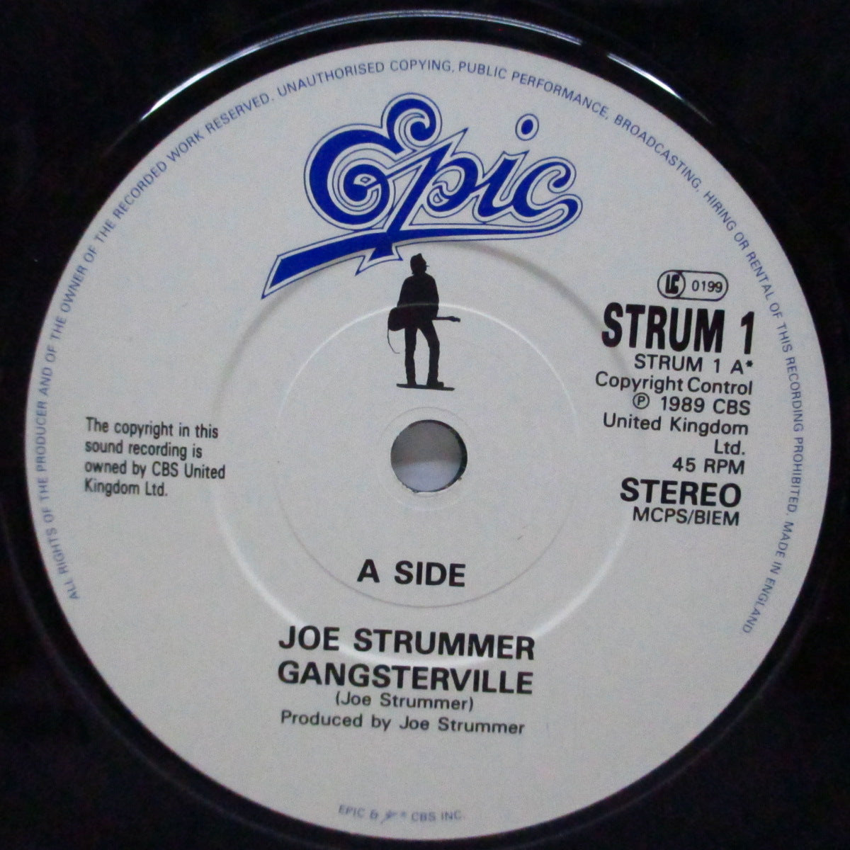 JOE STRUMMER (ジョー・ストラマー) - Gangsterville (UK オリジナル 7"+光沢ソフト紙シングルジャケ)