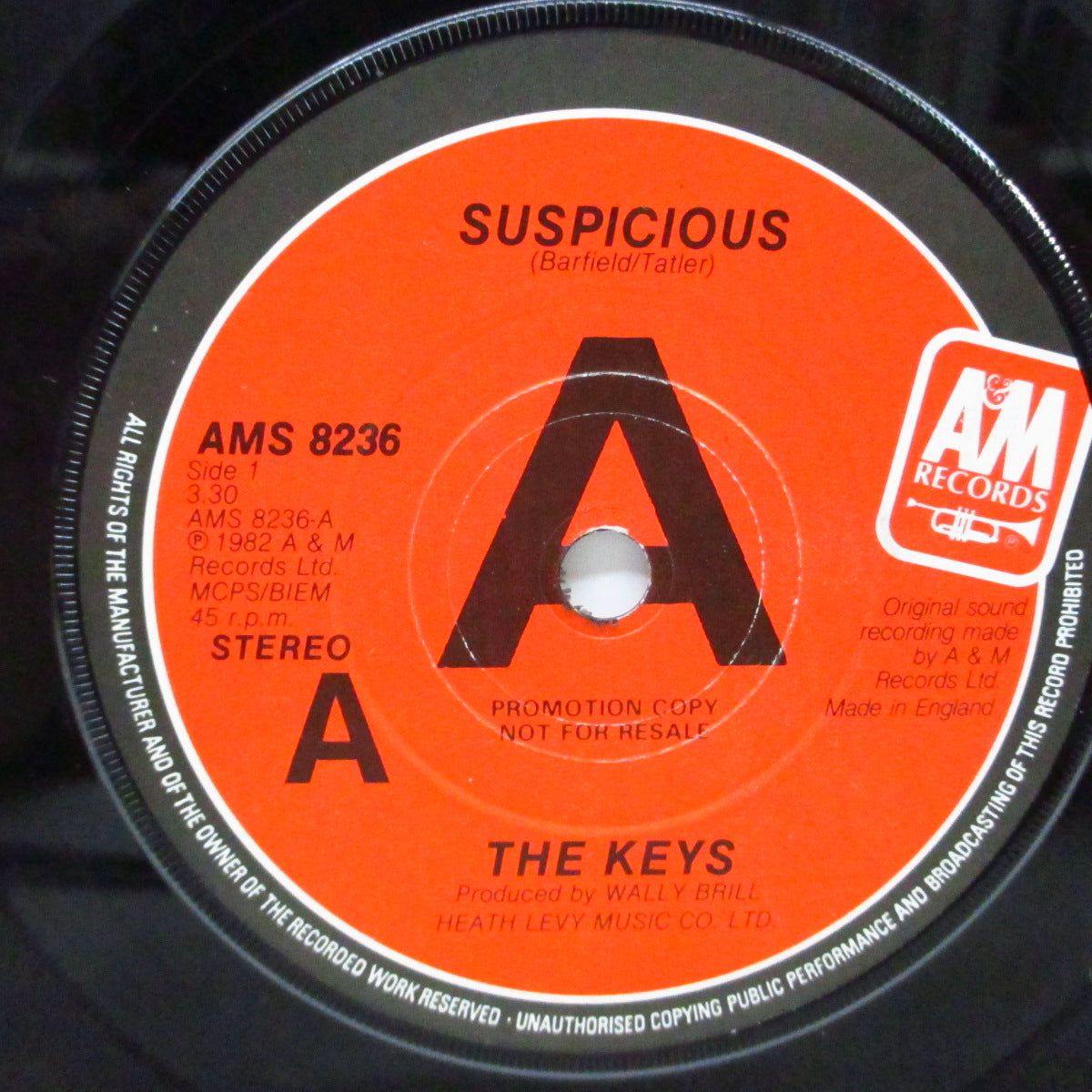 KEYS, THE (ザ ・キイズ) - Suspicious (UK プロモ 7"+カンパニースリーブ)