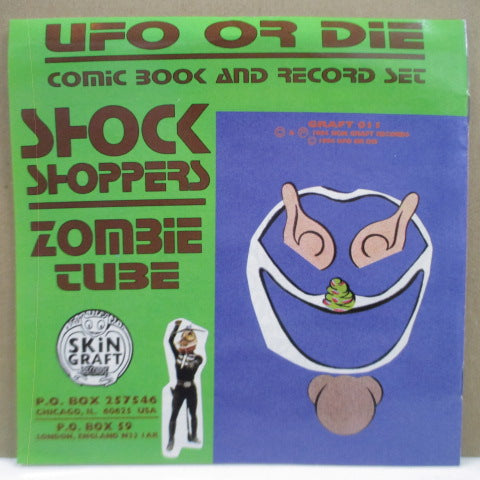 UFO OR DIE (ユーフォー・オア・ダイ) - Shock Shoppers (US '94 オリジナル「ブルーヴァイナル」 7インチ+コミックブック・ジャケ) 残少!