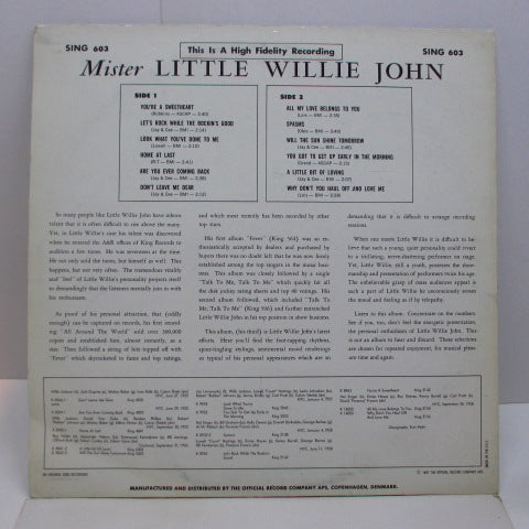 LITTLE WILLIE JOHN (リトル・ウィリー・ジョン) - Mister Little Willie John (DENMARK Reissue)