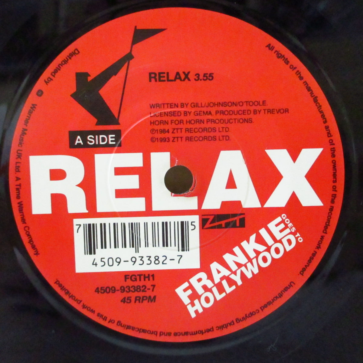 FRANKIE GOES TO HOLLYWOOD (フランキー・ゴーズ・トゥ・ハリウッド) - Relax (UK '93 再発 7"+PS)