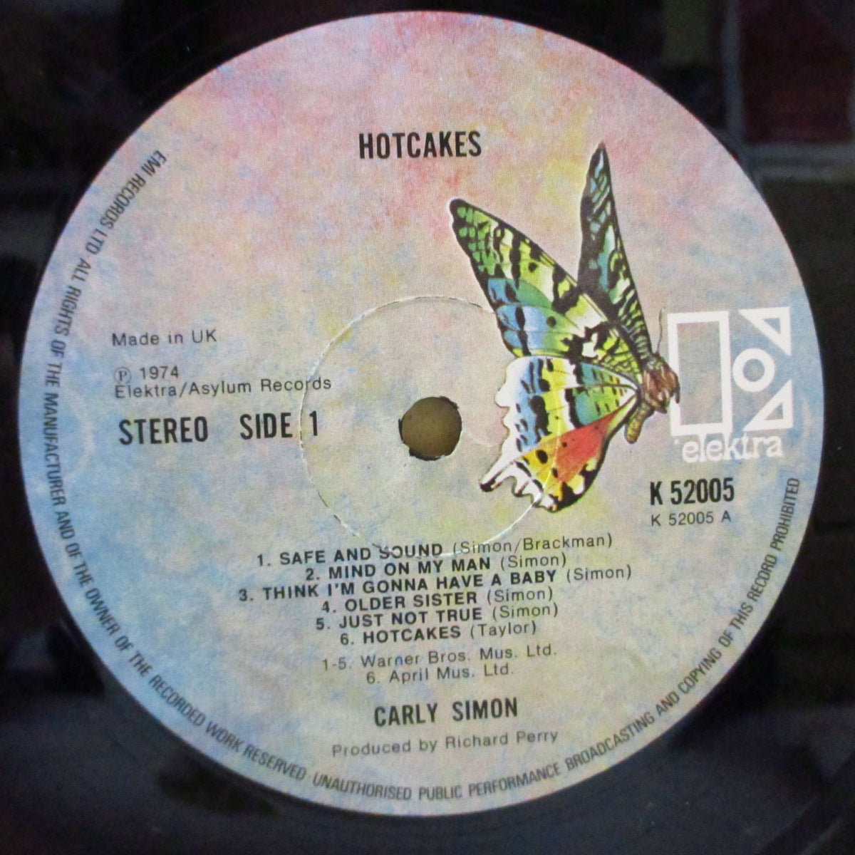 CARLY SIMON (カーリー・サイモン) - Hotcakes (UK オリジナル LP+インナー/光沢見開きジャケ)