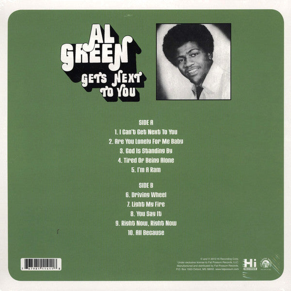AL GREEN (アル・グリーン) - Get’s Next To You (US Ltd.Reissue LP/New)