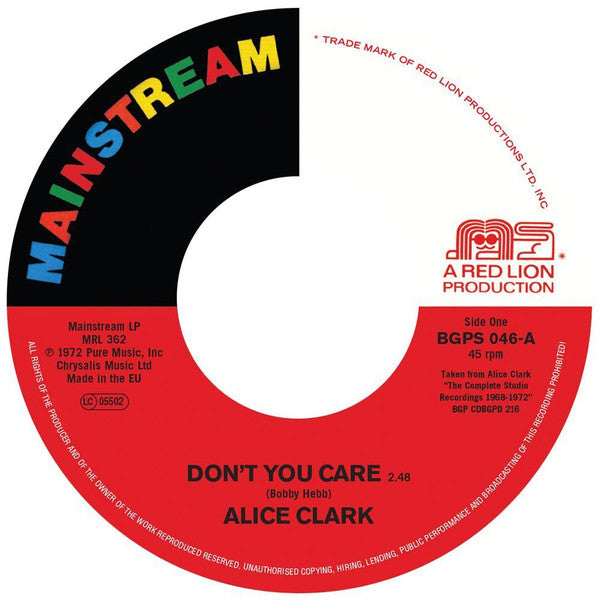 ALICE CLARK (アリス・クラーク) - Don't You Care (UK Ltd.Reissue 7"/New)