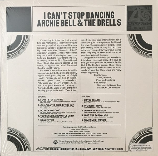 ARCHIE BELL & THE DRELLS (アーチー・ベル&ザ・ドレルズ) - I Can’t Stop Dancing (US Ltd. Reissue LP/New)