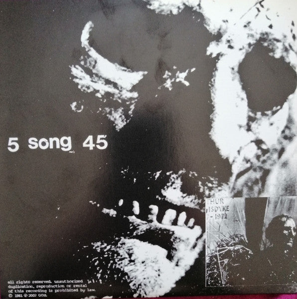 GENTLEMEN OF HORROR (ジェントルメン・オブ・ホラー) - Rich Kids +4 (US 1,000枚限定再発 7"「廃盤 New」)