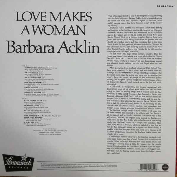 BARBARA ACKLIN (バーバラ・アクリン) - Love Makes A Woman (UK Ltd.Reissue LP/New)