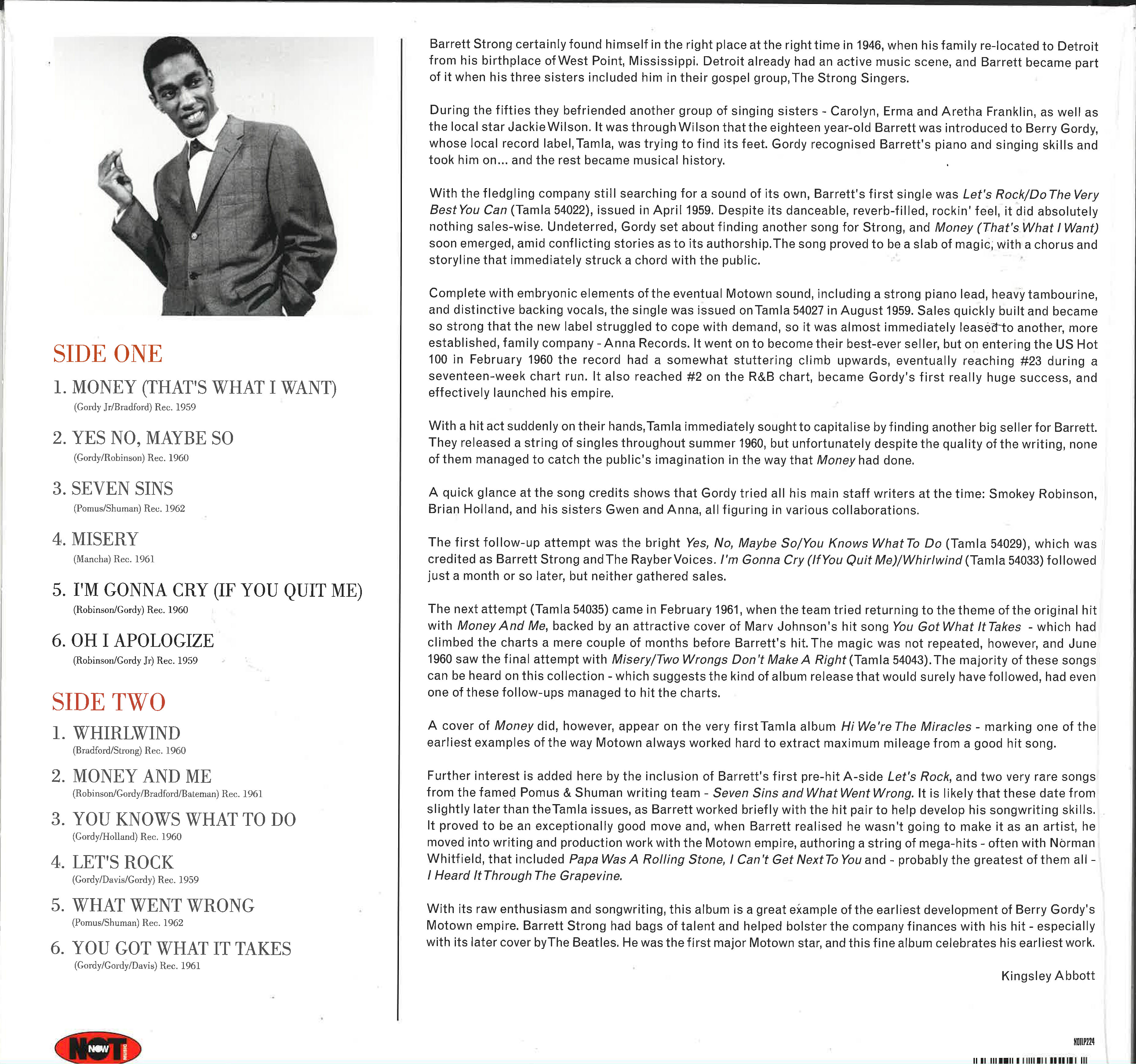 BARRETT STRONG (バレット・ストロング) - Money (EU Limited 180g Green VInyl LP/New)