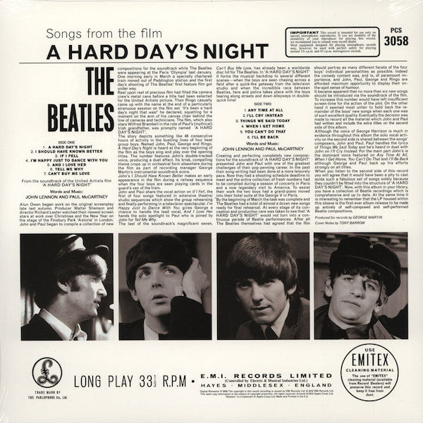 BEATLES (ビートルズ) - A Hard Day's Night (EU 限定リマスター再発 180g ステレオ LP/New) '64年サードアルバム