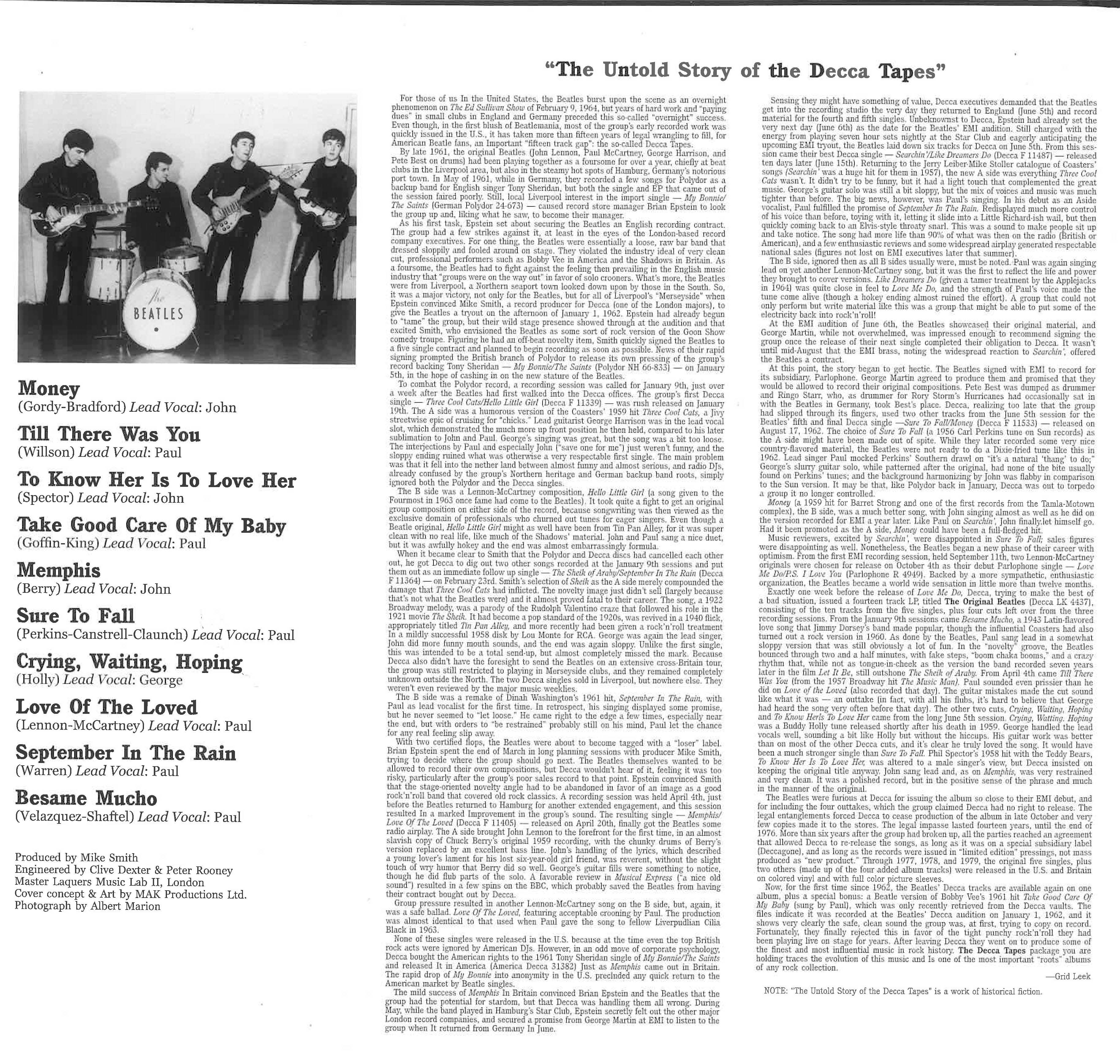 BEATLES (ビートルズ) - The Decca Tapes (EU Ltd.One-Side 10-Track 180g Picture Disc LP/New)