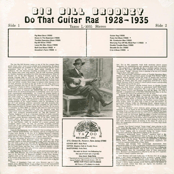 BIG BILL BROONZY (ビッグ・ビル・ブルーンジー) - Do That Guitar Rag: 1928-1935 (US 限定復刻再発「カラーVINYL」 LP/New)