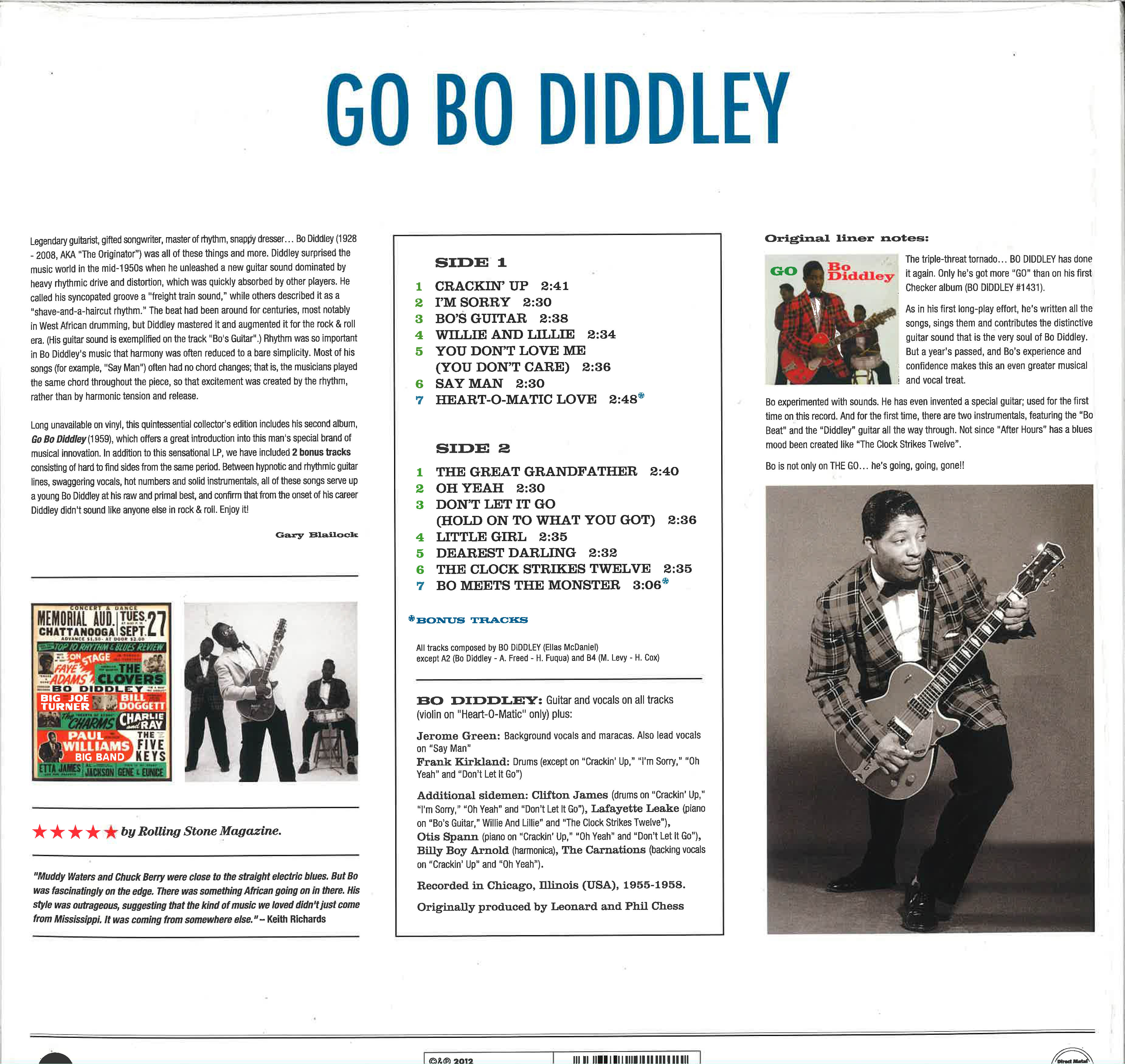 BO DIDDLEY (ボ・ディドリー) - Go Bo Diddley (EU 限定ボーナス入り再発180g 重量 LP/New)’59年セカンド・アルバム!