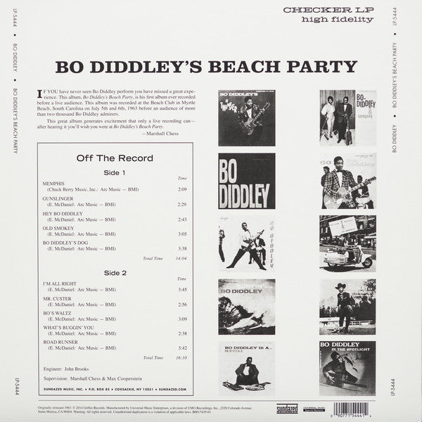 BO DIDDLEY (ボ・ディドリー) - Beach Party~Recorded Live (US Ltd.Reissue LP/New)