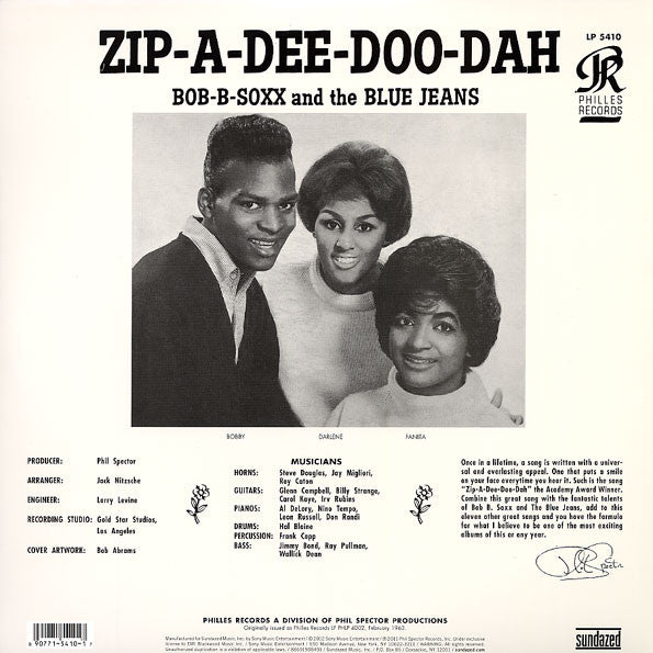 BOB B.SOXX & THE BLUE JEANS (ボブ B・ソックス & ザ・ブルー・ジーンズ) - Zip-A-Dee Doo-Dah (US Sundazed社 限定復刻再発180g LP/New)
