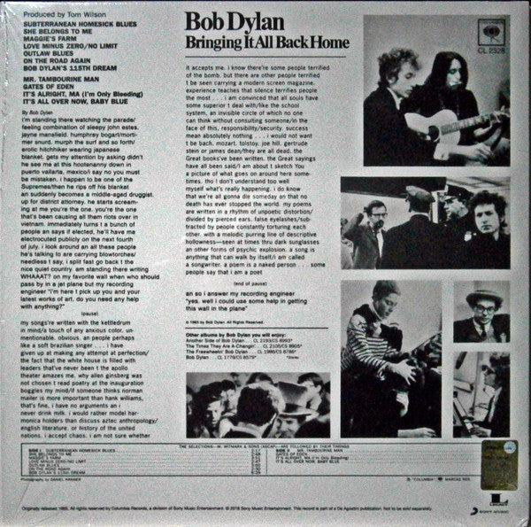 BOB DYLAN (ボブ・ディラン) - Bringing It All Back Home (Italy Ltd.Reissue 180g LP/New) 廉価再発!