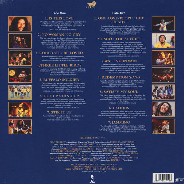 BOB MARLEY & THE WAILERS (ボブ・マーリー&ザ・ウェイラーズ)  - Legend - The Best (EU 限定再発 180g LP/New)