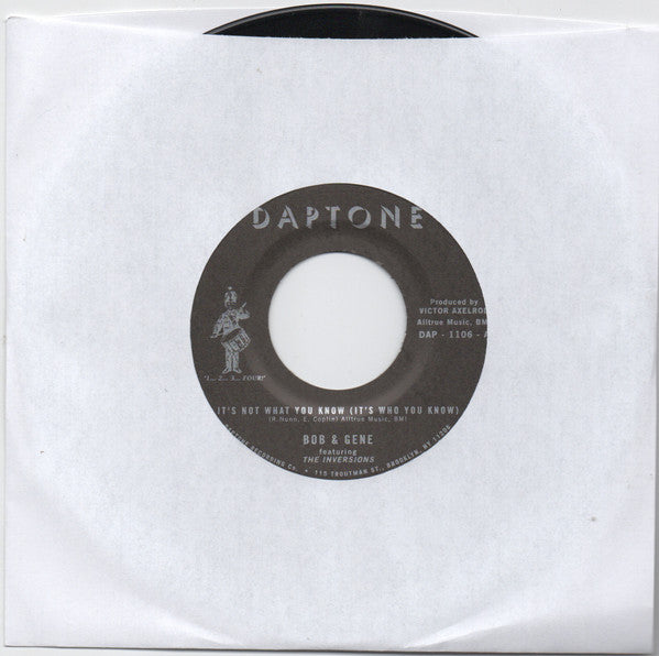 BOB & GENE feat. The Inversions (ボブ&ジーン) - It's Not What You Know (It's Who You Know) (US 限定再発「黒ラベ」7"/New) レゲエ・バージョン!