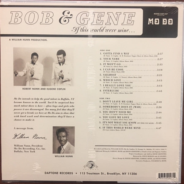 BOB & GENE (ボブ&ジーン) - If This World Were Mine (US 限定復刻再発モノラル LP/New)