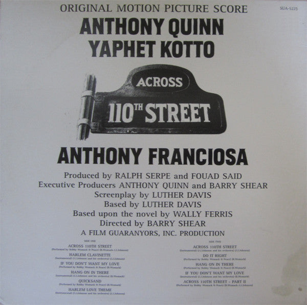 BOBBY WOMACK (ボビー・ウーマック) - (O.S.T.) Across 110th Street (US Ltd.Reissue LP/New)