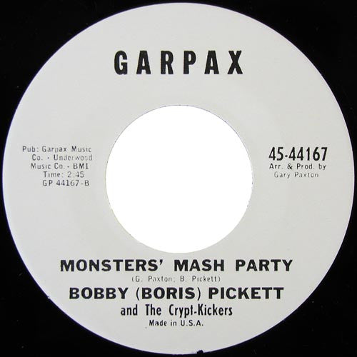 BOBBY (BORIS) PICKETT (ボビー(ボリス)ピケット) - Monster Mash (US Ltd.Reissue Black Vinyl 7"+PS/New)