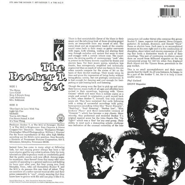 BOOKER T.& THE MG’S (ブッカーT&MG'S) - The Booker T. Set (US Ltd.Reissue LP/New)