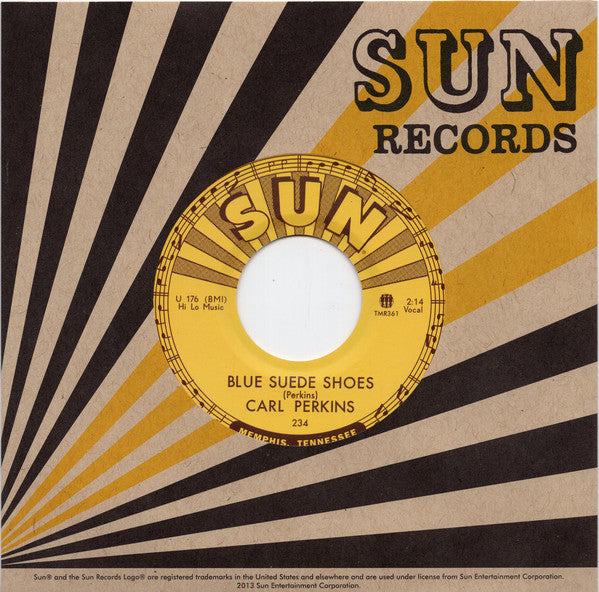 CARL PERKINS (カール・パーキンス) - Blue Suede Shoes (US '17年正規限定「初回ラベ・デザイン仕様」復刻再発 7"/New) '56年ロカビリー・クラシック