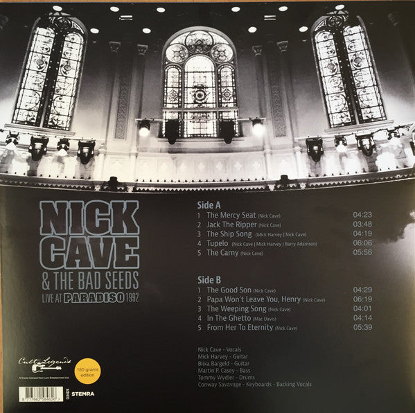 NICK CAVE AND THE BAD SEEDS (ニック・ケイヴ・アンド・ザ・バッド・シーズ) - Live At Paradiso 1992 (Dutch 限定復刻再発 LP/NEW)