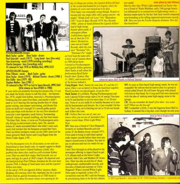 PSYCHOSURGEONS (サイコサージョンズ) - Horizontal Action (German 限定プレス正規再発 7"/ New)