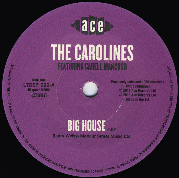 CAROLINES (キャロラインズ) - Big House + 2 (UK Ltd.Reissue 7"EP+CS/New)