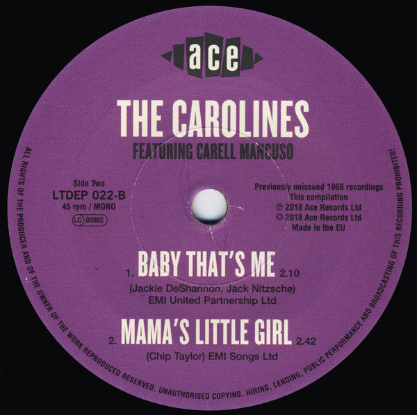 CAROLINES (キャロラインズ) - Big House + 2 (UK Ltd.Reissue 7"EP+CS/New)